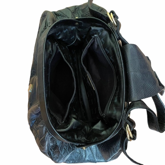 Vtg Sharif Reptile Leather Convertible Doctor Bag - Picture 7 of 12